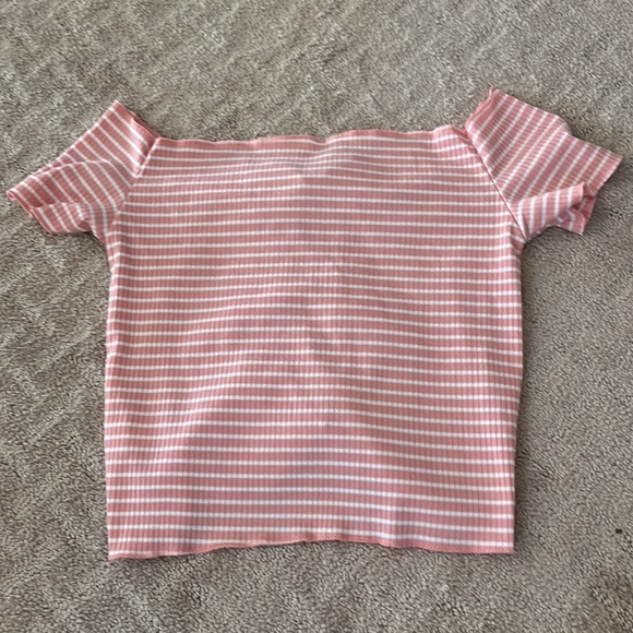 ROMWE- Striped Ruched Ribbed Tee! - Picture 2 of 3